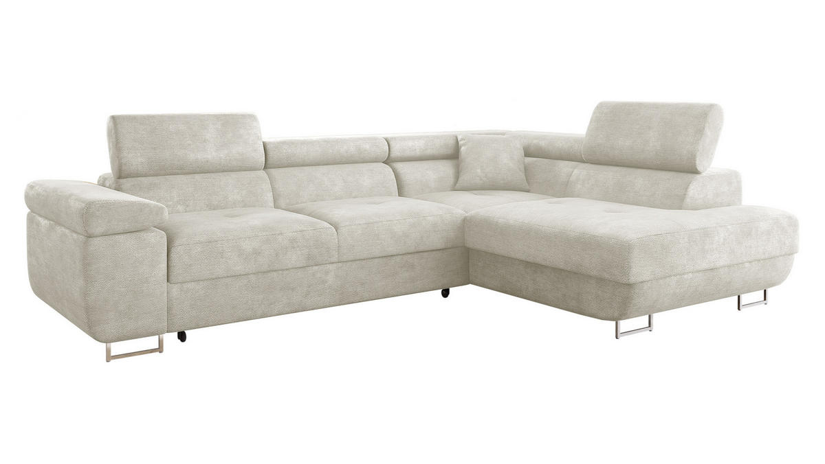ECKSOFA Torezio, Seite: Rechts - Creme, Holz/Textil (274/203cm) - MIRJAN24