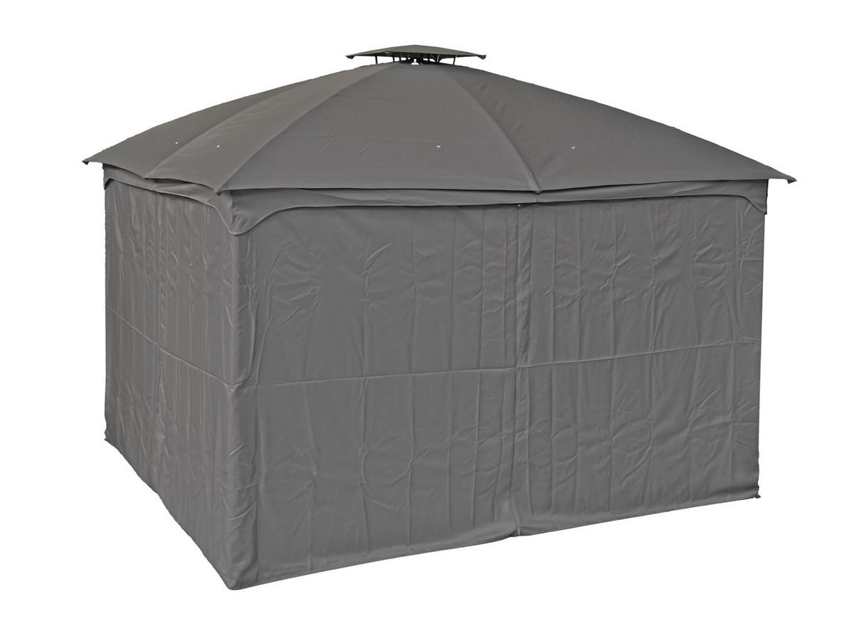 PAVILLON Dublin Schwarz Polyester Gartenpavillon Gartenlaube - Schwarz, Kunststoff (360/270/300cm) - DELUKE