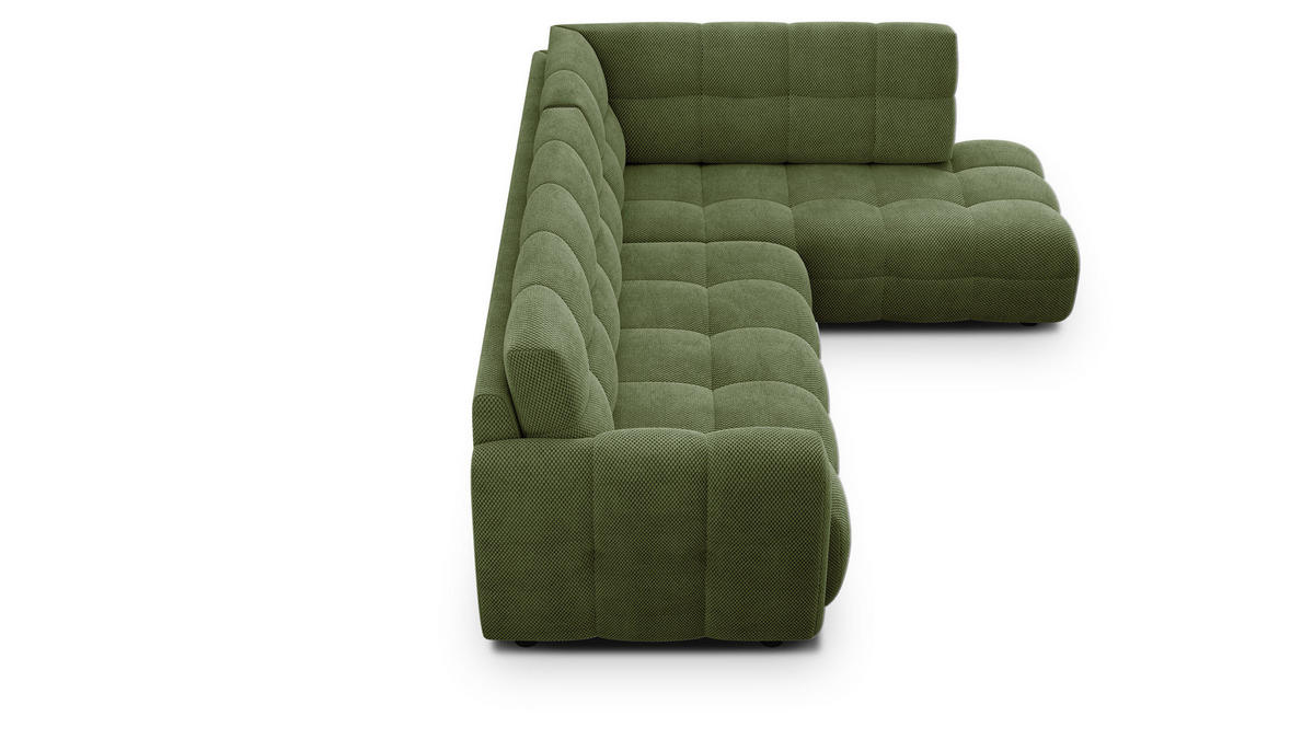 ECKSOFA MELLOW 5-Sitzer, olive - Schwarz/Grün, Holz/Textil (283/191cm) - Courtois Laville