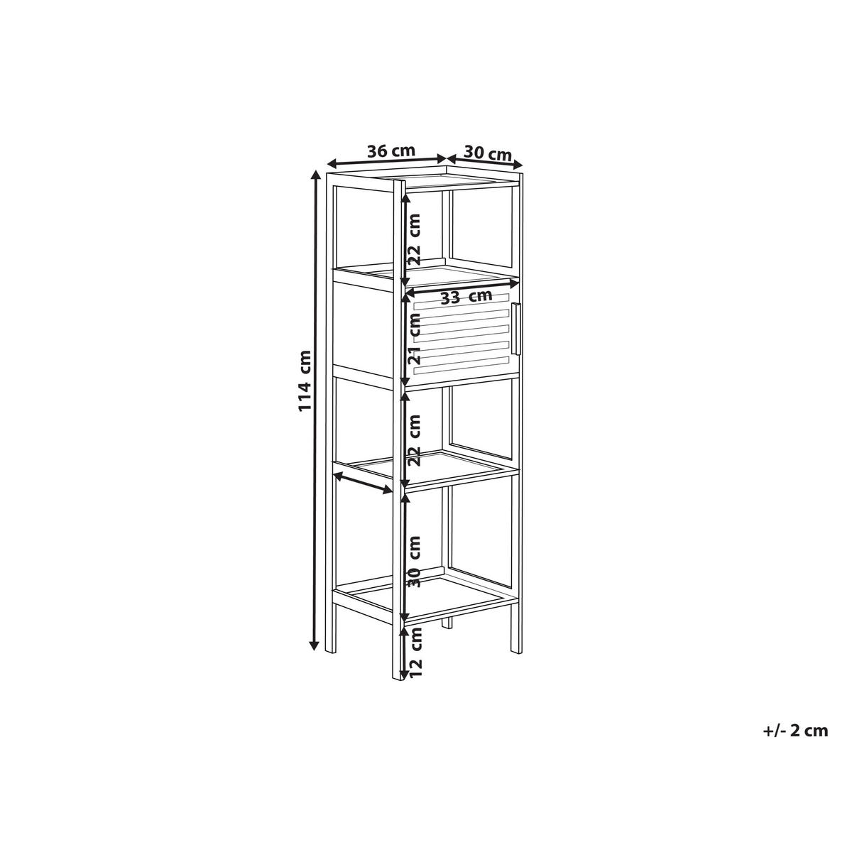 REGAL Bambus Hellbraun Lafayette - Braun, Holz (36/114/30cm) - Beliani