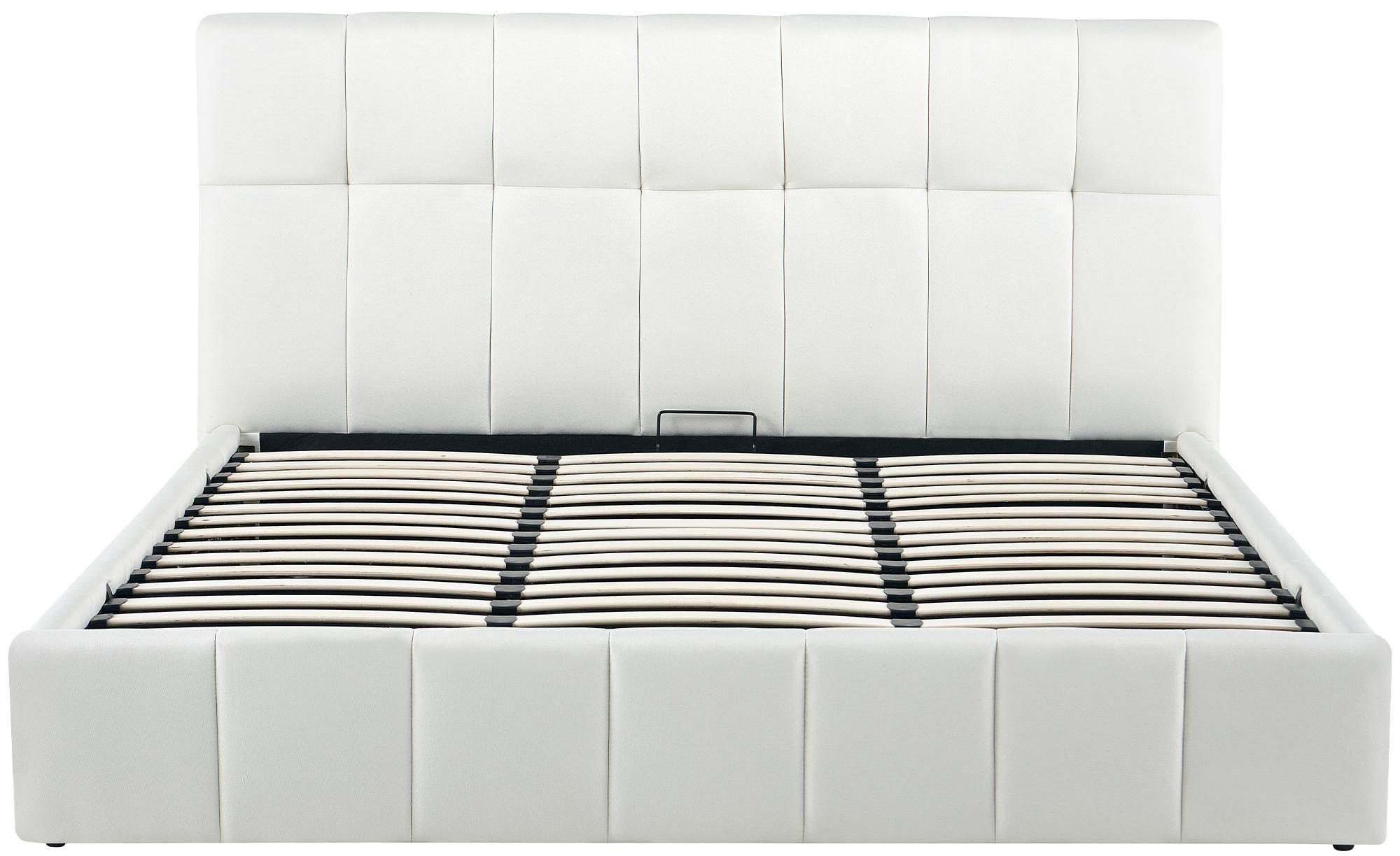 POLSTERBETT Negad Stoff Creme Bett 180x200 - Creme, Textil (180/200cm) - DELUKE