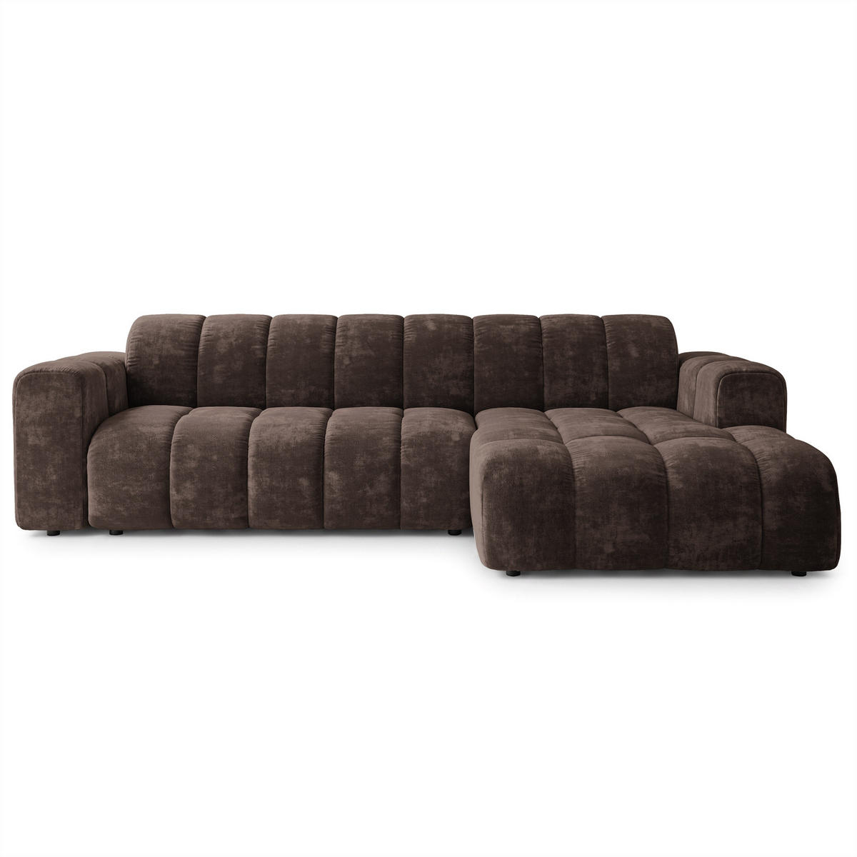 ECKSOFA SETIA LM R-S Braun Chenille - Braun, Holzwerkstoff (304/165cm) - MASSENO