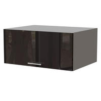 AUFSATZSCHRANK Essen W6B/80 Schwarz Hochglanz / Grau Matt 80 / 59 / 36cm - Schwarz Hochglanz/Schwarz, Holz/Holzwerkstoff (80/36/59cm) - Feldmann-Wohnen