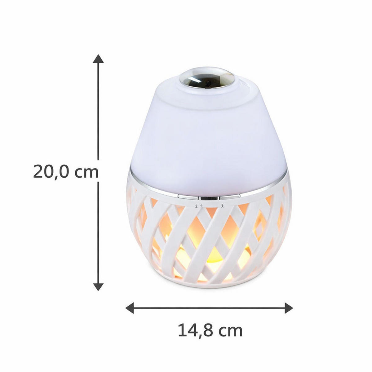 LED TISCHLEUCHTE Stream Weiß - Weiß, Kunststoff (14.8/14.8/20cm) - Globo Lighting