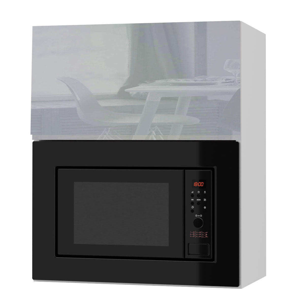 MIKROWELLENUMBAUSCHRANK Avellino W2MK/60 grau Acryl Hochglanz / Weiß 60 / 32,5 / 72cm - Weiß/Grau, Holz/Holzwerkstoff (60/72/32.5cm) - Feldmann-Wohnen