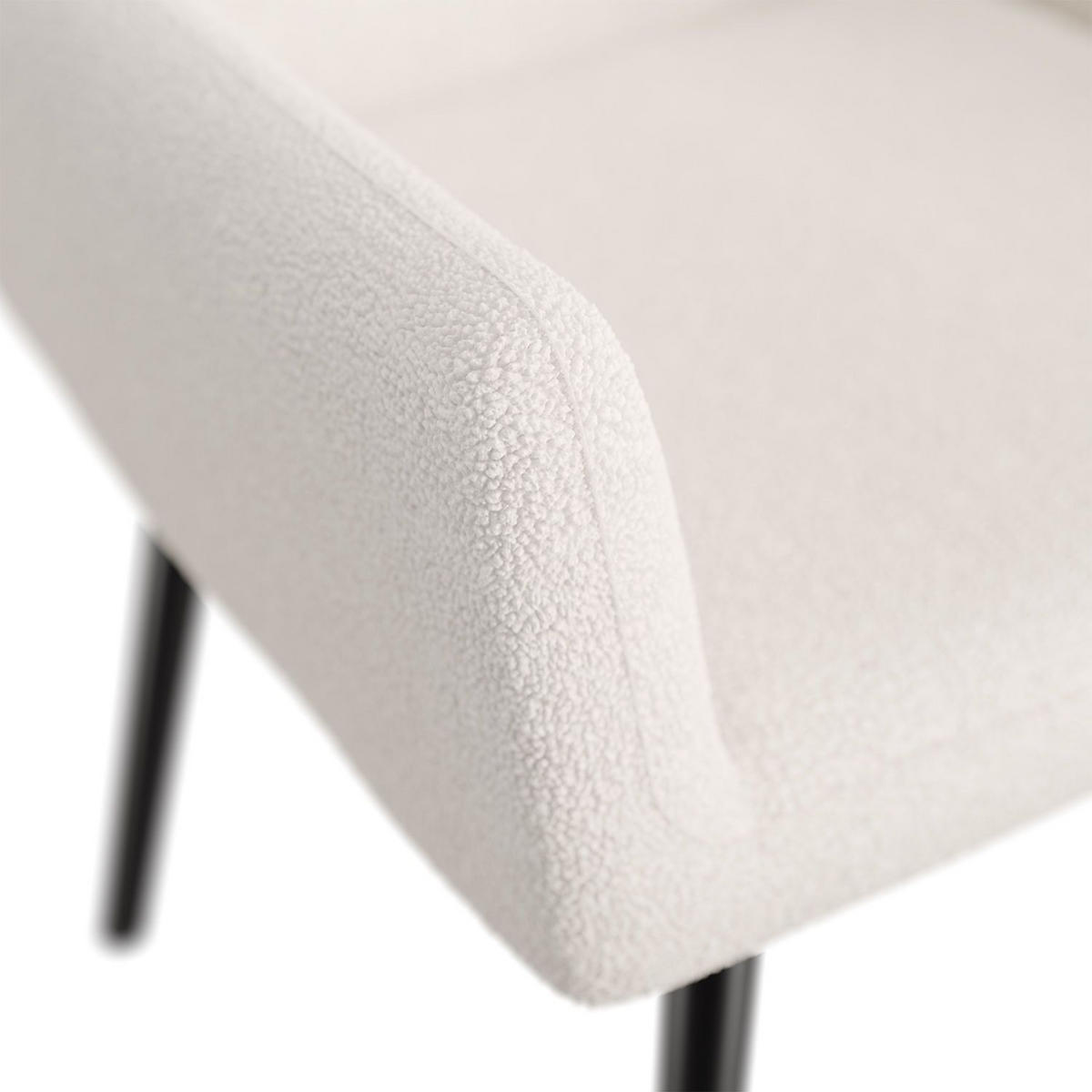 OHRENSESSEL Odense mit Hocker Bouclé Beige - Beige, Textil (68/95.1/73cm) - Juskys