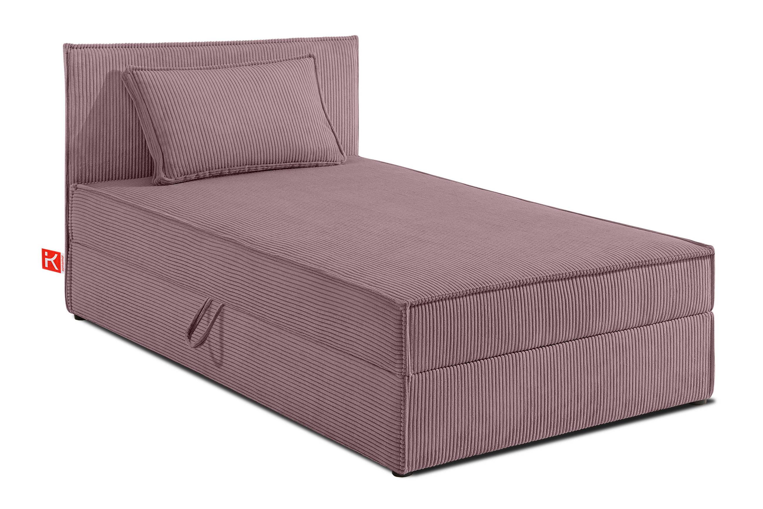 BOXSPRINGBETT ROTI Einzelbett, hellviolett - Violett/Schwarz, Holz/Holzwerkstoff (100/200cm) - KONSIMO®