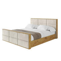 POLSTERBETT mit Bettkasten, Fußteil und Lattenrost, Boxbett mit Matratze H3/H4 - ENZO1-Z 120x200 Beige - Beige, Holzwerkstoff/Textil (120/200cm) - ALTDECOR