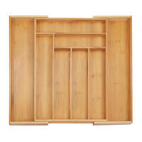 BESTECKKASTEN - Hellbraun, Holz/Holzwerkstoff (32.5/5/45.5cm) - Relaxdays