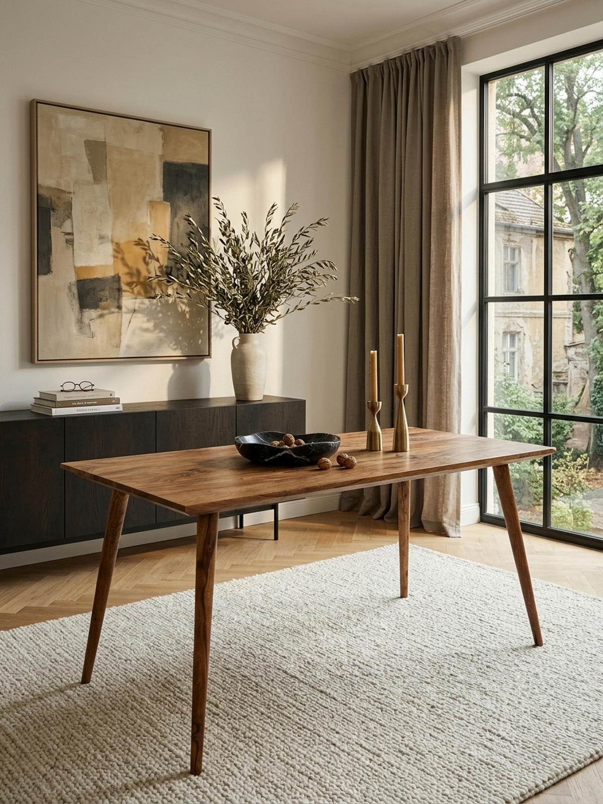 ESSTISCH Massivholz Braun Landhausstil Handgefertigt, Braun 120x60x76 cm - Braun, Holz (60/120/76cm) - KADIMA DESIGN
