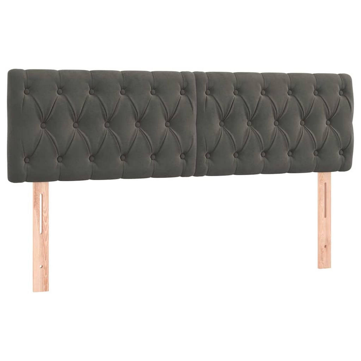 BOXSPRINGBETT 160/200 Cm Grau Samt - Dunkelgrau, Textil (160/203cm) - vidaXL