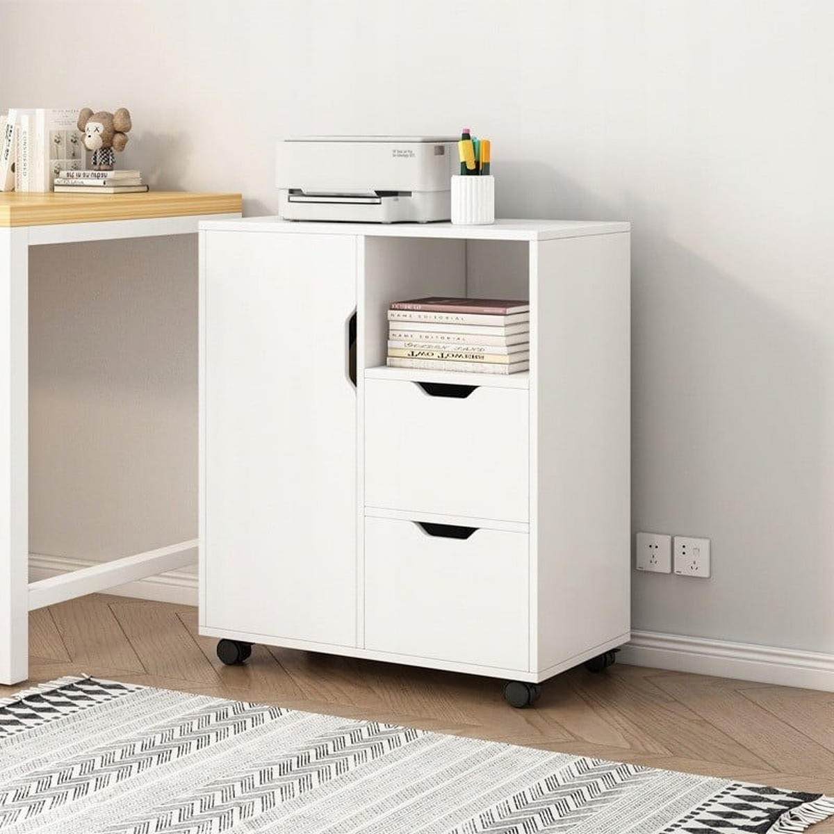 STANDKABINETT, weiß 60/70/35cm - Weiß, Holzwerkstoff (60/70/35cm)