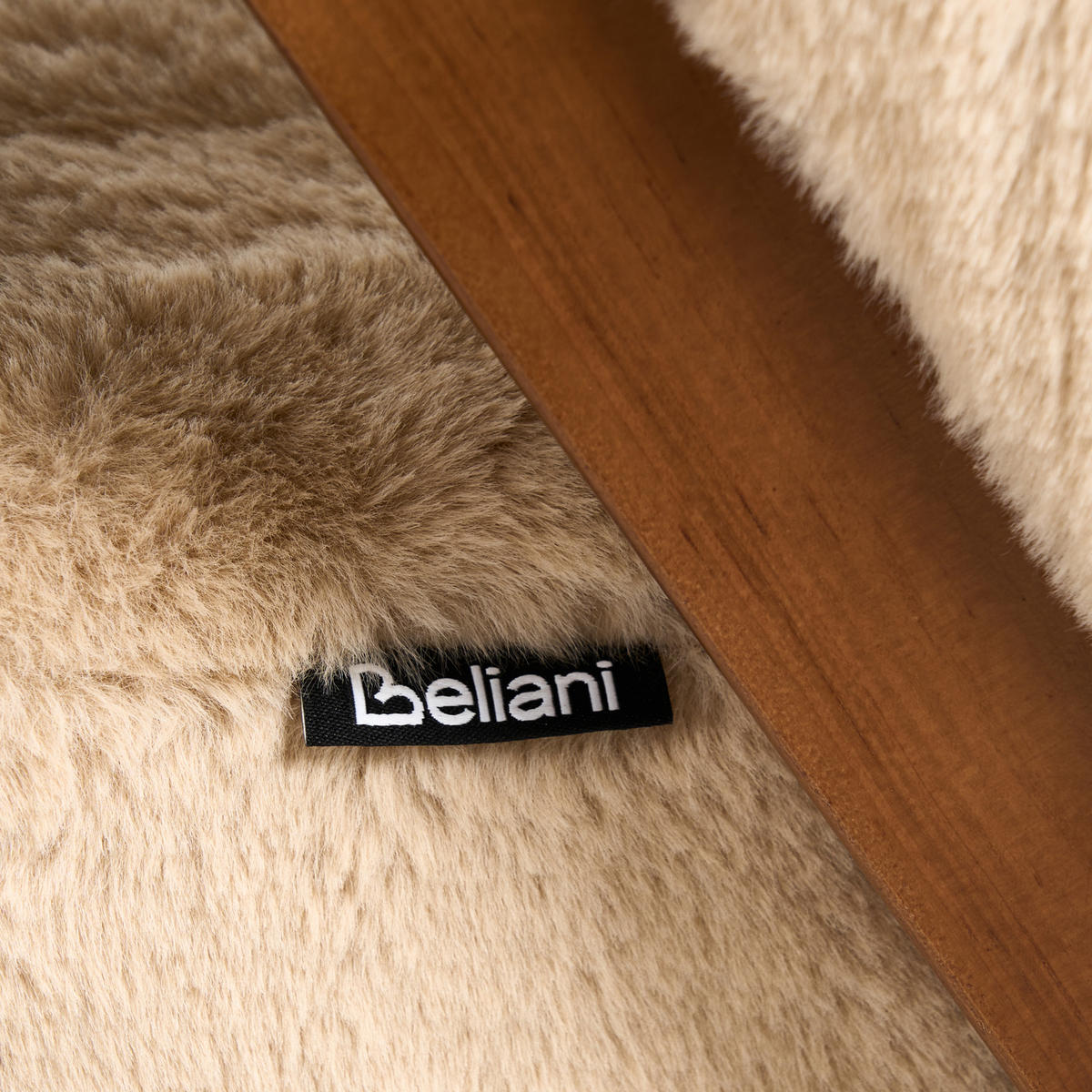 SESSEL Webpelz Beige Skei - Beige/Braun, Kunststoff (67/69/66cm) - Beliani