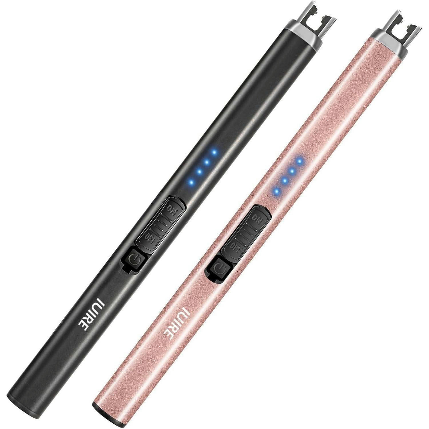 FEUERZEUG elektrisch wiederaufladbar mit Doppel-Sicherheitsschalter Schwarz/Roségold - Multicolor, Kunststoff (1.5/1.5/18.9cm)