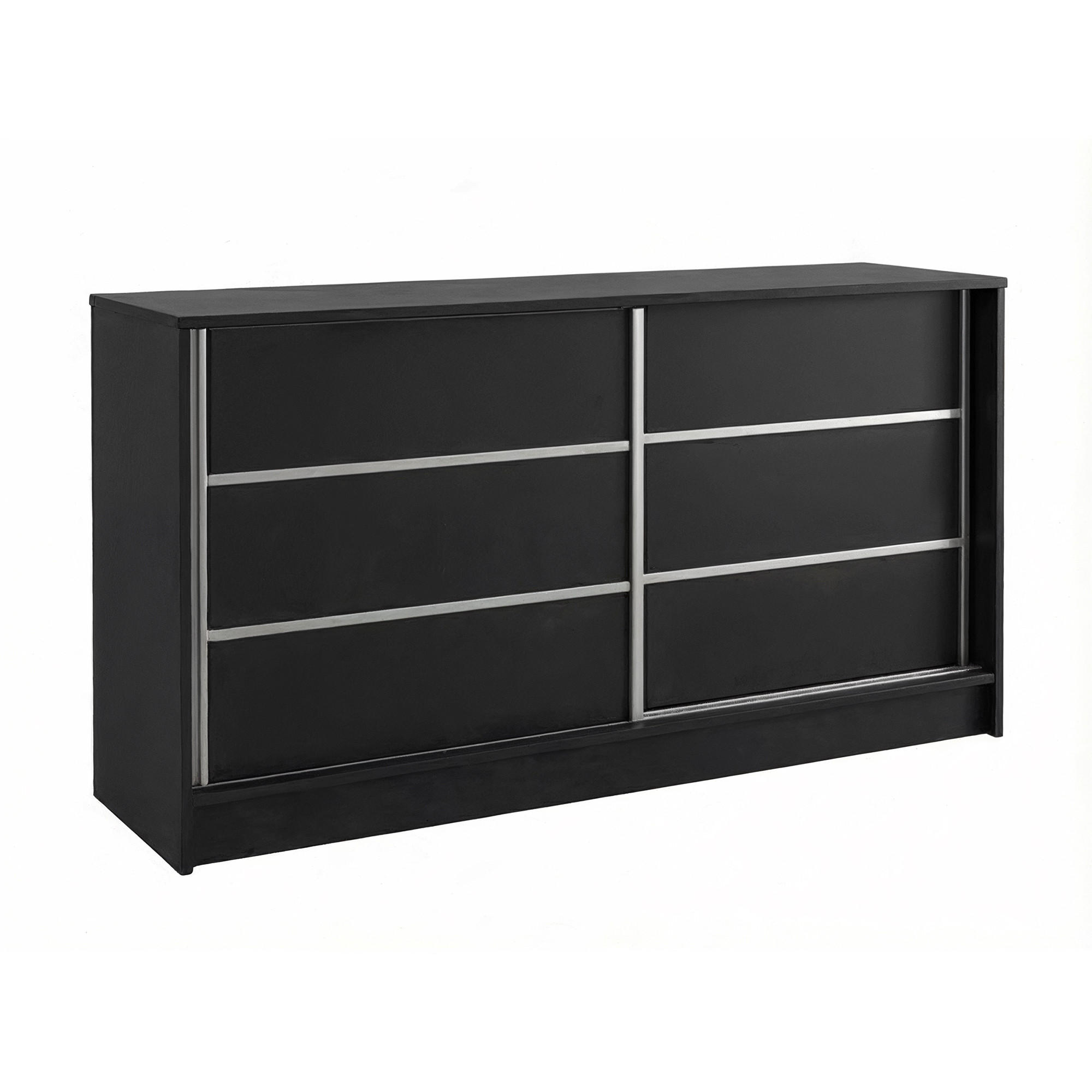 KOMMODE Samantha 160 cm, mit Sprossen, schwarz - Schwarz, Kunststoff (161/85/44cm) - Margaret Hadas24