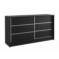 KOMMODE Samantha 160 cm, mit Sprossen, schwarz - Schwarz, Kunststoff (161/85/44cm) - Margaret Hadas24