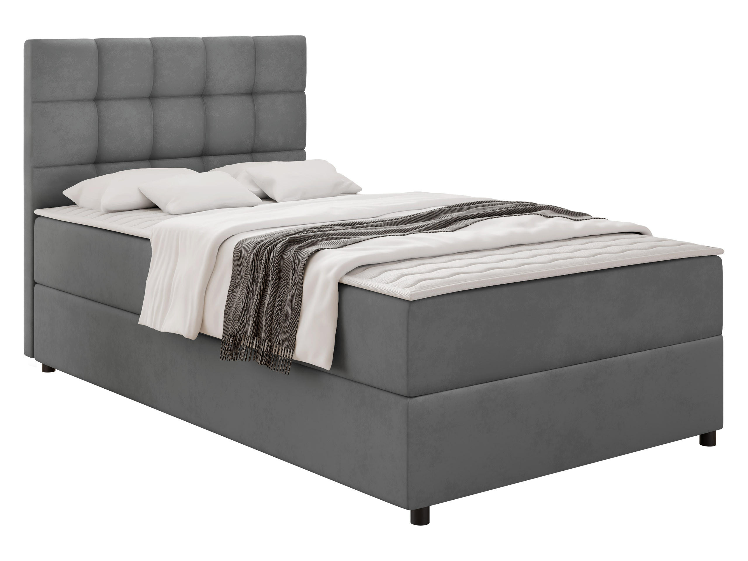 BOXBETT Lind - H3 - Schwarz/Grau, Holz/Holzwerkstoff (90/200cm) - MIRJAN24