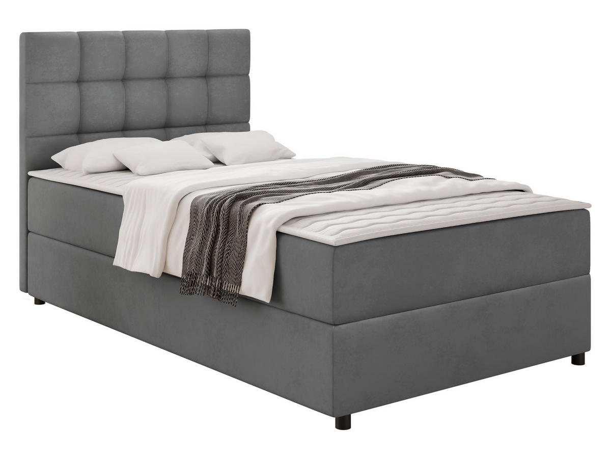 BOXBETT Lind - H3 - Schwarz/Grau, Holz/Holzwerkstoff (90/200cm) - MIRJAN24