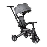 DREIRAD Trix 3 in 1 grau Schiebegriff, Sonnendach faltbar, Gurt - Grau, Metall (95/51/94cm) - Kikka boo