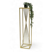 BLUMENHOCKER Metall Gold Eckig 100 cm - Goldfarben, Metall (24/100/24cm) - DanDiBo