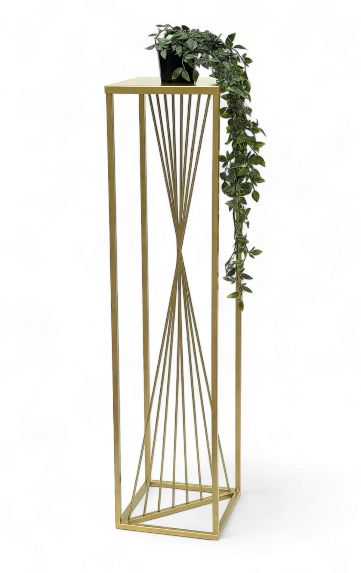 BLUMENHOCKER Metall Gold Eckig 100 cm - Goldfarben, Metall (24/100/24cm) - DanDiBo