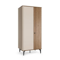 KLEIDERSCHRANK Aurena Kaschmir mit Walnuss, Schrank mit Soft-Close - Schwarz/Braun, Holzwerkstoff/Metall (88/190/52cm) - Bettso