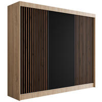 KLEIDERSCHRANK mit Lamel-Schiebetüren VILANv2 - 250 cm Sonoma Eiche + Lamelle Eiche Wotan - Eiche Wotan/Sonoma Eiche, Holzwerkstoff (250/215/61cm) - ALTDECOR