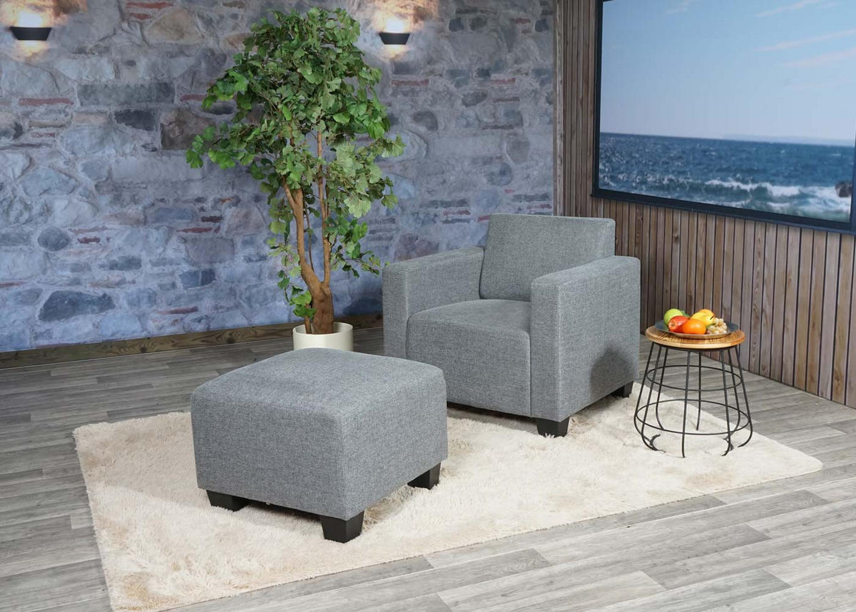 SESSEL MIT OTTOMANE Grau - Grau, Textil (58/76/58cm) - MCW