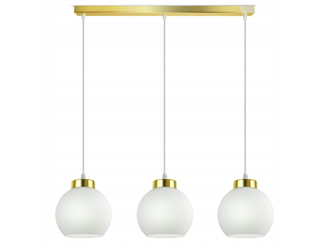PENDELLEUCHTE GOLDGLAS - Goldfarben/Weiß, Glas/Metall (13/70/80cm) - kiki design