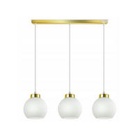 PENDELLEUCHTE GOLDGLAS - Goldfarben/Weiß, Glas/Metall (13/70/80cm) - kiki design