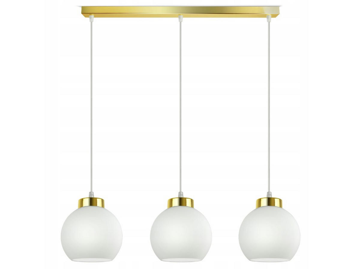 PENDELLEUCHTE GOLDGLAS - Goldfarben/Weiß, Glas/Metall (13/70/80cm) - kiki design