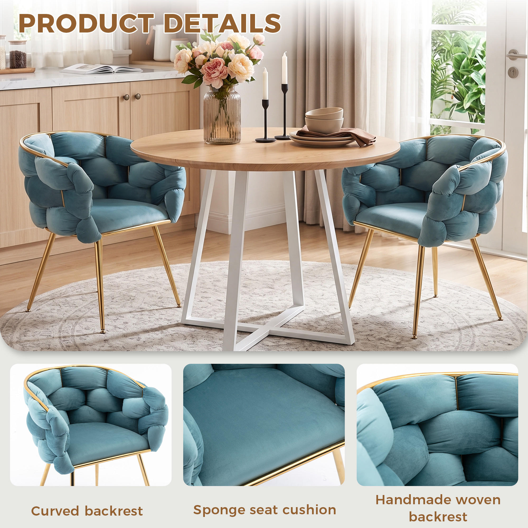 ComfortXL Armlehnstuhl-Set Blau 58x75x59 cm