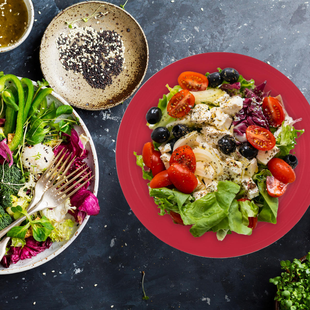 SALATSCHÜSSEL - Multicolor, Metall (20/20/10.5cm) - Relaxdays