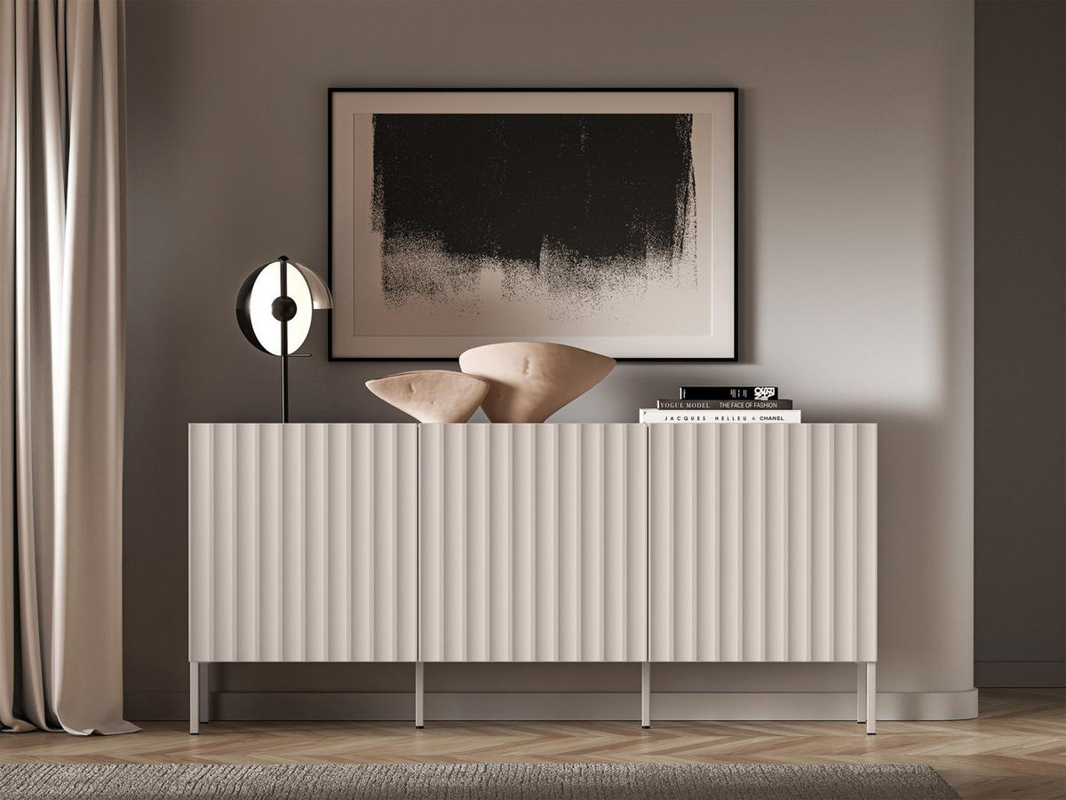 SIDEBOARD Derriva Hellbeige 170 cm - Ecru/Beige, Holzwerkstoff/Metall (169.8/76.6/37cm) - Selsey