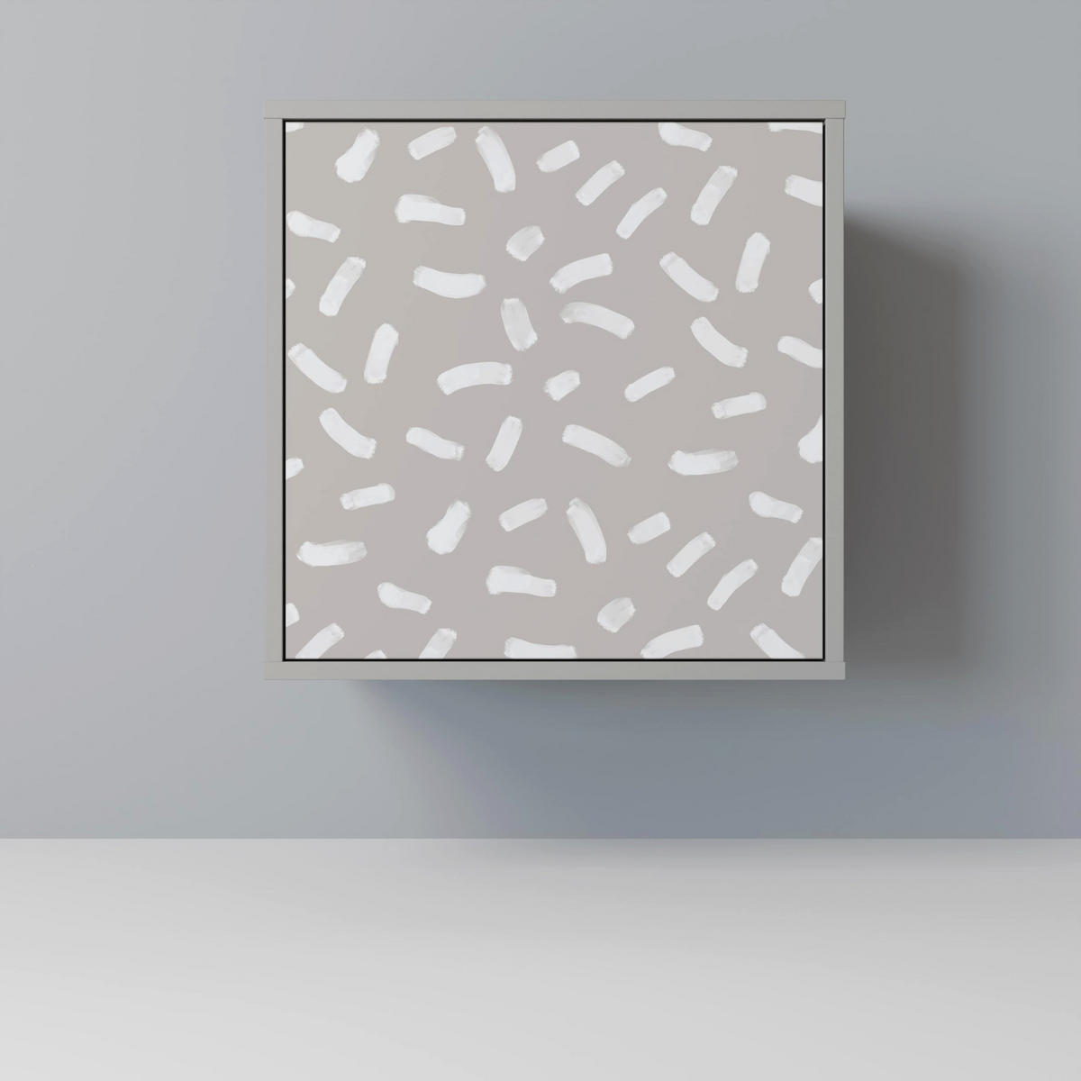 SIDEBOARD PASSING SECONDS, Grau, 57,5x42x77,5 cm, Schräge Buchenholzfüße - Buchefarben/Multicolor, Holzwerkstoff/Buchenholz (57.5/77.5/42cm) - SpaceRebels
