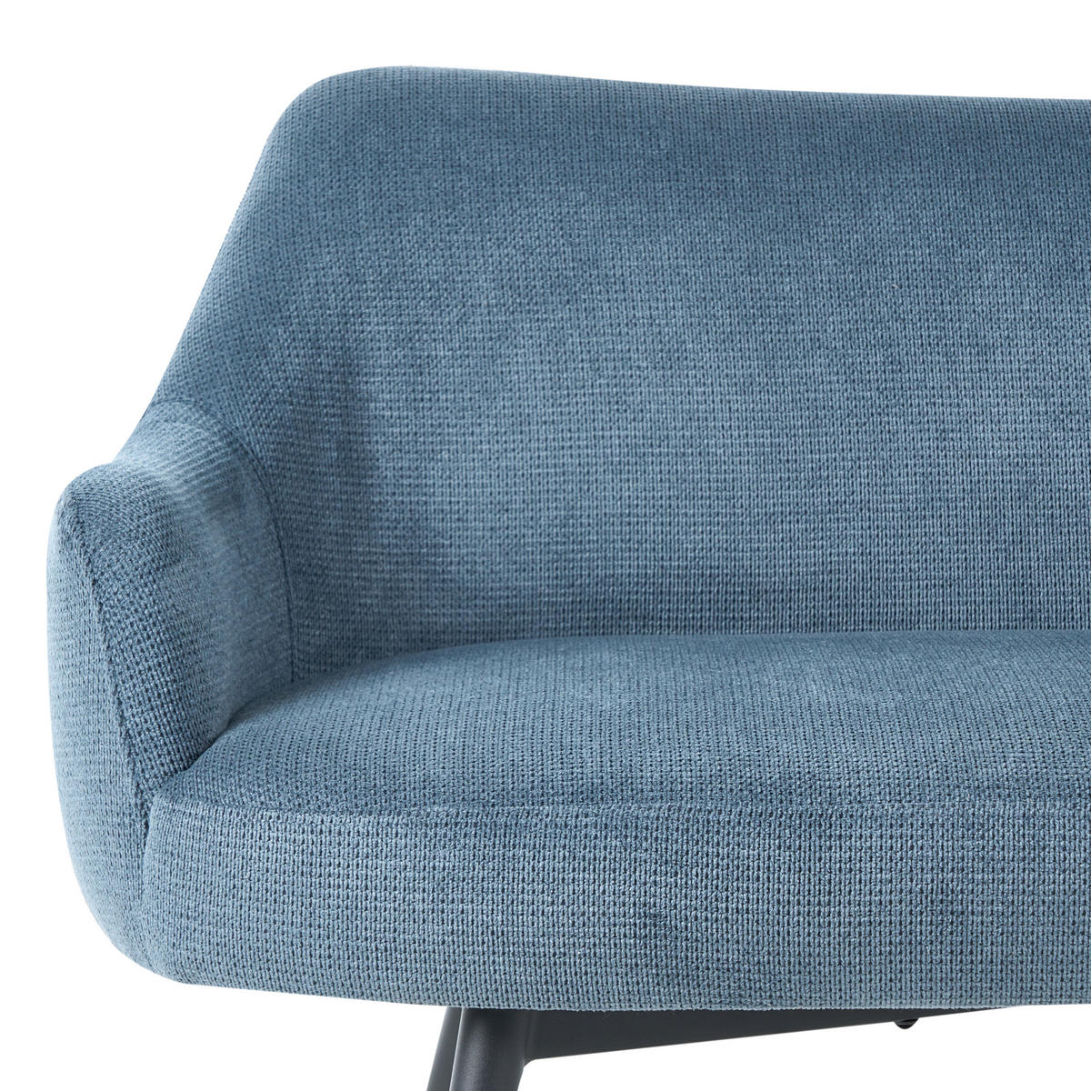 ESSZIMMERBANK 2-Sitzer Stoff Blau Arendal - Blau, Textil (134/79/58cm) - Beliani