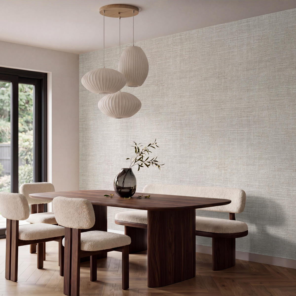 TAPETE - Leinen - Textur - Beige - 400x280 cm - Creme, Papier (400/280cm) - OnlyWow