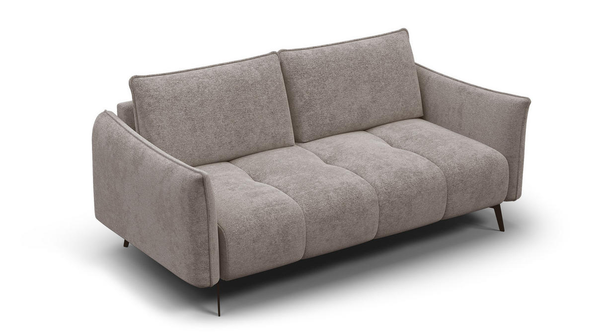 SOFA AERA 2,5-Sitzer, dunkelbeige - Beige/Schwarz, Holz/Textil (187/89/96cm) - Courtois Laville