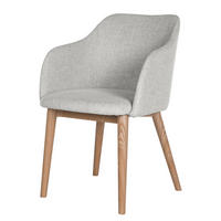 ARMLEHNENSTUHL - Webstoff / Esche massiv - Hellgrau, Textil (54/79/60cm) - home24