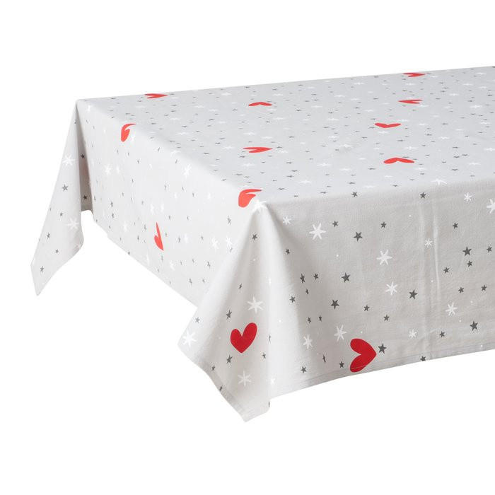 TISCHDECKE Anella Baumwolle Grau 140/180 cm - Grau, Naturmaterialien (180cm) - Boltze Home