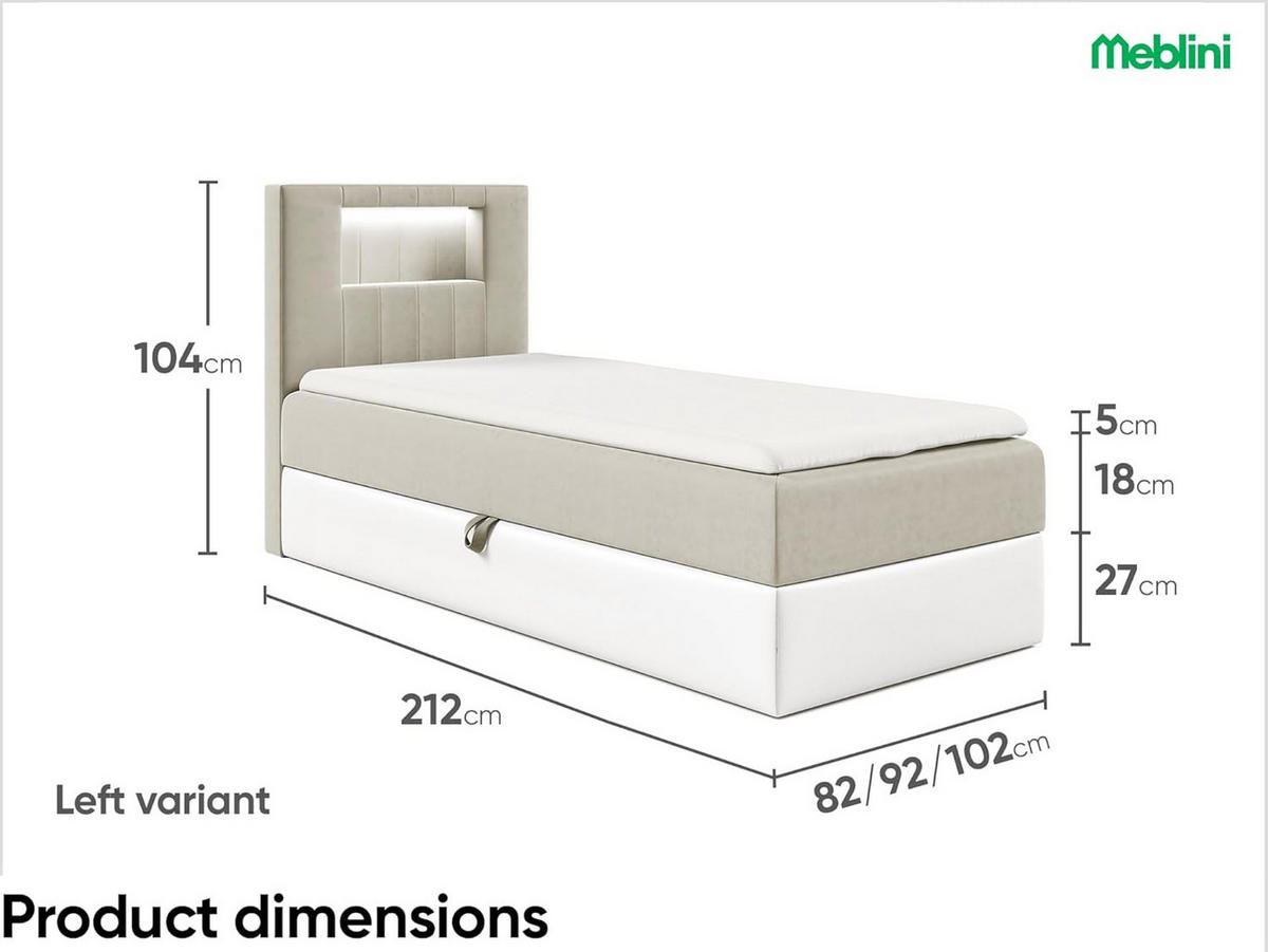 KINDERBETT GARETH 1 - Beige/Weiß, Holzwerkstoff (102/212cm) - Meblini
