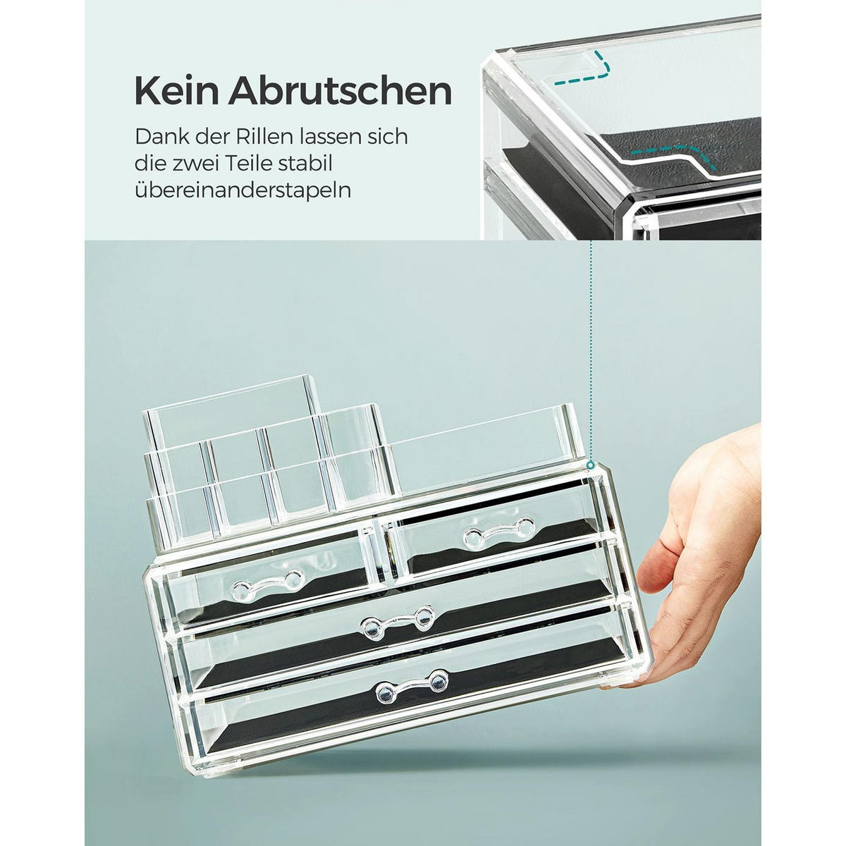KOSMETIK-ORGANIZER JUBA - Transparent, Kunststoff (23.5/18.7/14cm) - Hansiro
