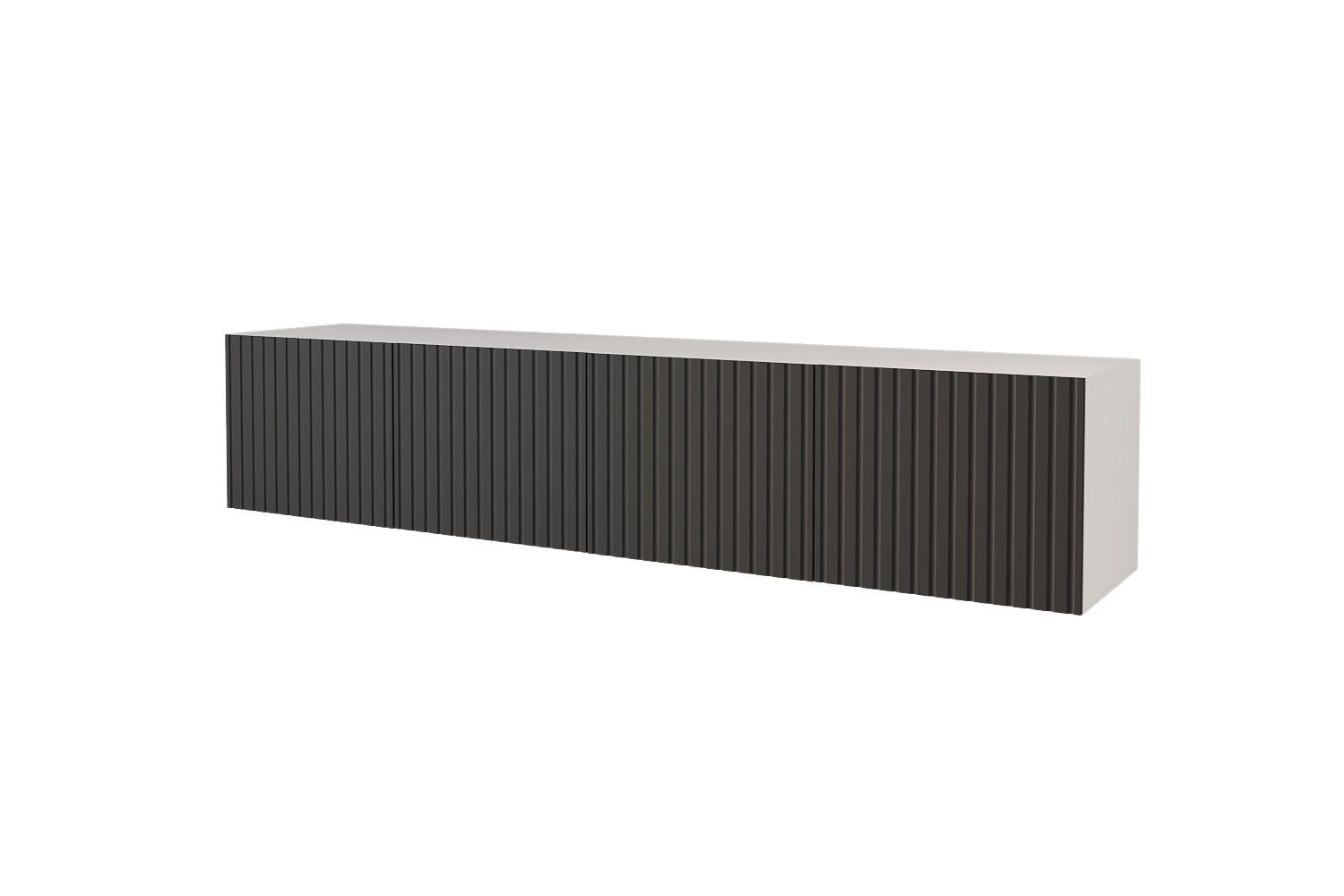 LOWBOARD KITO-W 2x100x40x41 cm - Weiß / Schwarz - Schwarz, Holzwerkstoff (200/40/41cm) - ALTDECOR