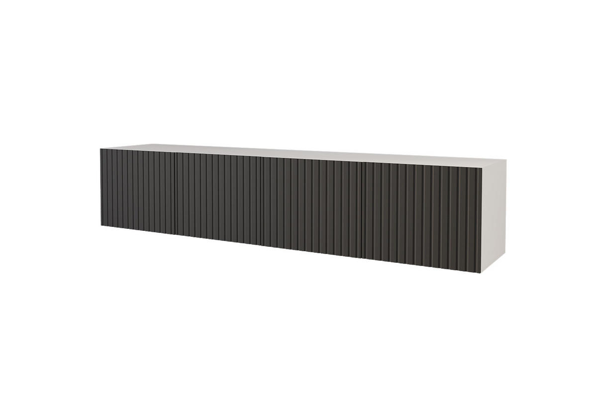 LOWBOARD KITO-W 2x100x40x41 cm - Weiß / Schwarz - Schwarz, Holzwerkstoff (200/40/41cm) - ALTDECOR