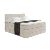 BOXSPRINGBETT mit Matratze H3|H4 und Lattenrost - LIRO KING-120x200 - Beige Casablanca - Beige, Holzwerkstoff (120/200cm) - ALTDECOR
