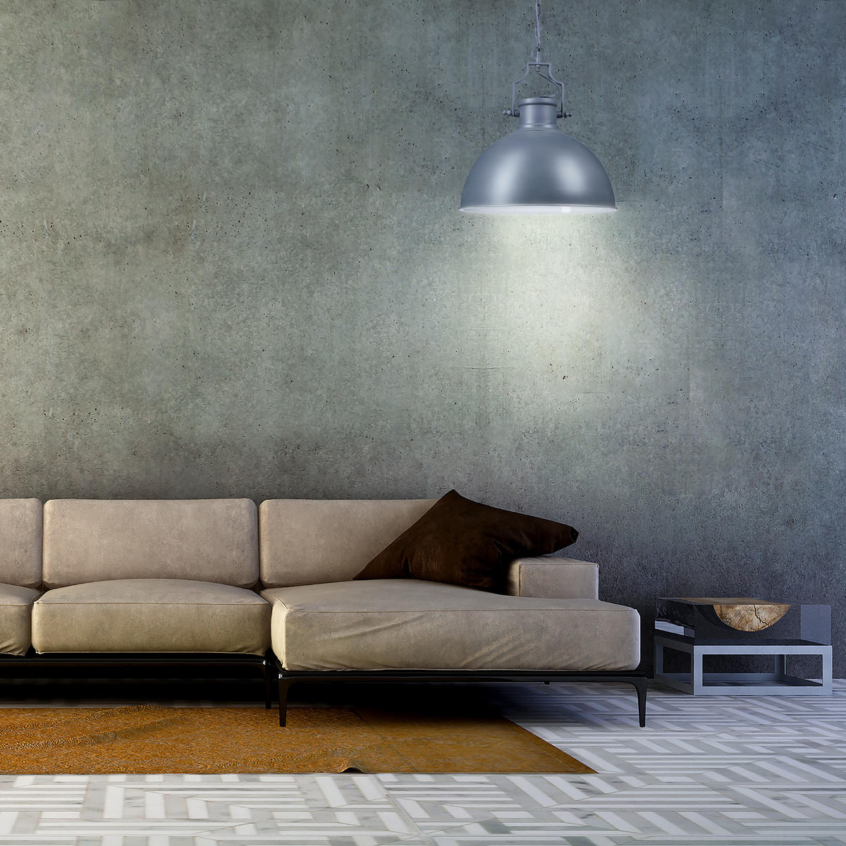 HÄNGELAMPE - Grau, Metall (40.5/40.5/155cm) - Relaxdays