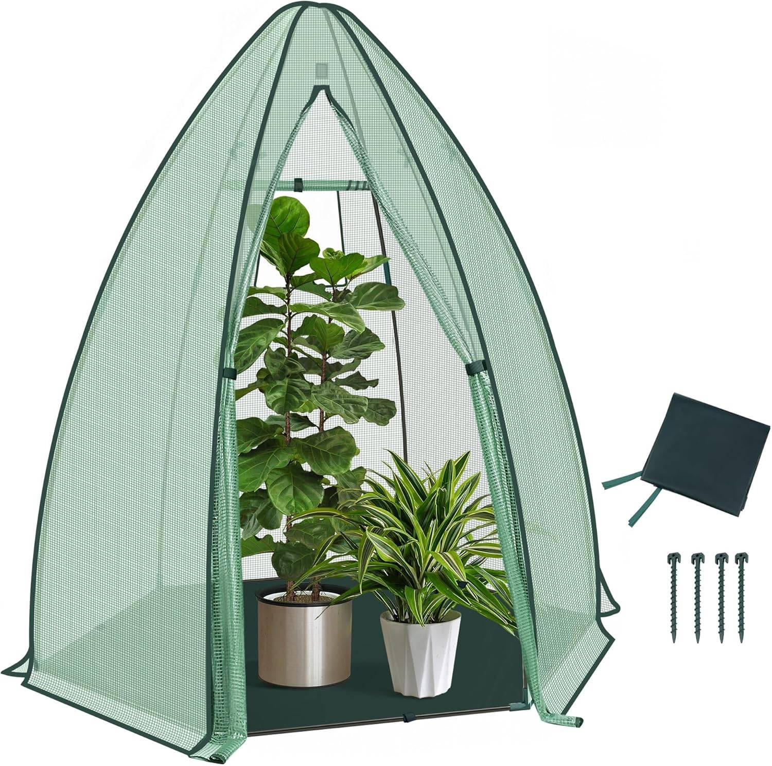FOLIENGEWÄCHSHAUS,PE transluzenter Kälteschutz,160x180 cm - Grün, Textil/Metall (160/180/160cm) - Woltu