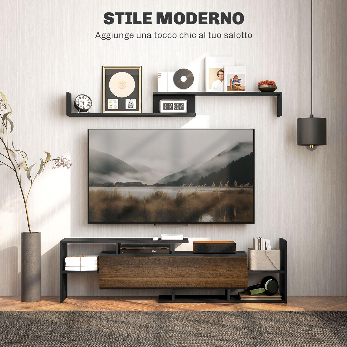 TV-MÖBEL Multicolor 1 Stück - Multicolor, Holzwerkstoff (153.6/42/25cm) - GiPP