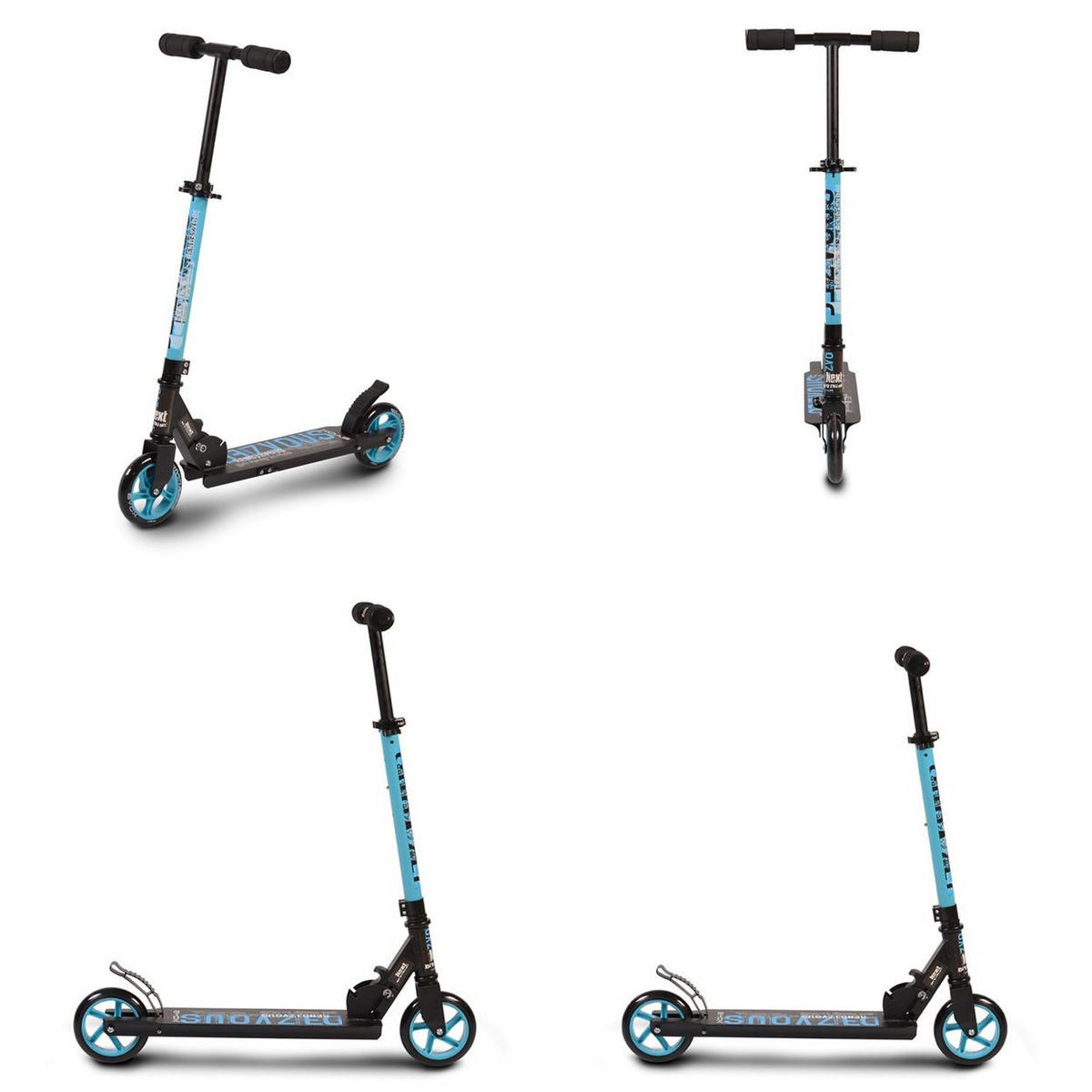 KINDERROLLER Rendevous blau Höhe einstellbar, klappbar, PU-Räder, ABEC-7 - Blau, Metall (90/31.5/74cm)