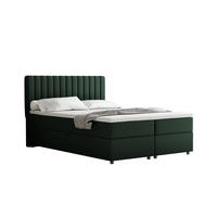 BOXBETT Everest grön 140 x 200 cm Doppelbett mit hochwertiger Bonell-Matratze und Topper - Grün, Holz (140/200cm) - Panda Möbel